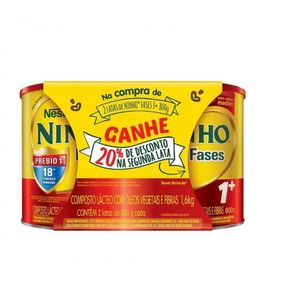 Kit Fórmula Infantil Ninho Fases 1+ com 2 Unidades com 800g