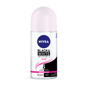 Desodorante Antitranspirante Roll On Nivea Invisible Black & White Clear Feminino 50ml