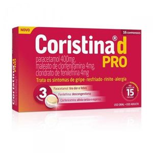 Coristina D Pro 400mg + 4mg + 4mg com 16 Comprimidos