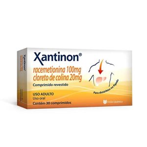 Xantinon 100mg + 20mg com 30 Comprimidos Revestidos