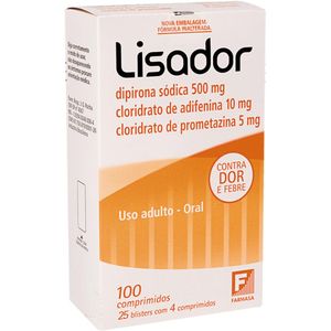 Lisador 500mg + 10mg + 5mg com 25 Blísteres com 4 Comprimidos