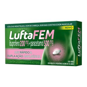 Luftafem 200mg + 500mg com 12 Comprimidos Revestidos