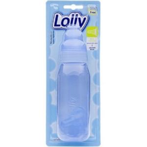 Mamadeira Lolly Nenny 3+ Meses Bico Silicone Azul 220ml
