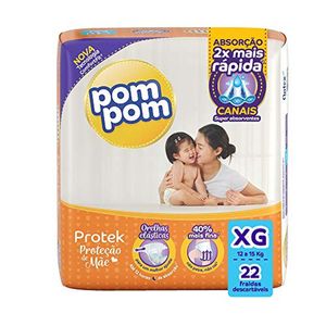 Fralda Pom Pom Protek Proteção de Mãe Jumbo XG 22 unidades