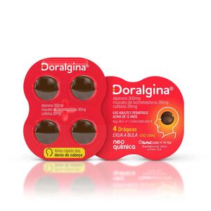 Doralgina 300mg + 30mg + 30mg com 25 Blísteres com 4 Comprimidos Revestidos