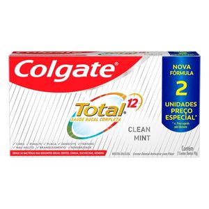 Kit Pasta de Dente Colgate Total 12 Clean Mint com 2 Unidades