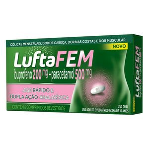Luftafem 200mg + 500mg com 6 Comprimidos Revestidos