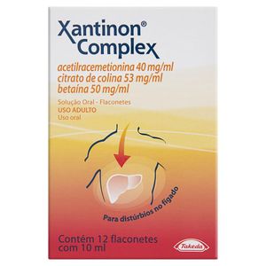 Xantinon Complex 40mg/ml + 53mg/ml + 50mg/ml Solução de Uso Oral com 12 Flaconetes com 10ml