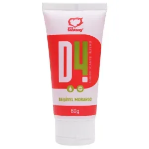 D4 Lubrificante Íntimo Beijável Morango - 60g