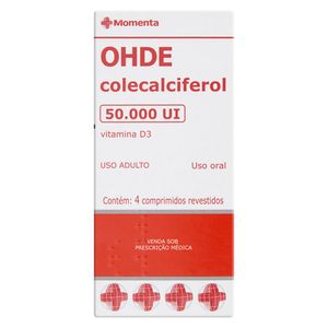 Vitamina D OHDE 50.000UI Momenta com 4 Comprimidos Revestidos