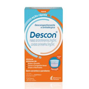 Descon 0,4mg/ml + 1mg/ml com Copo Medidor Xarope Frasco 120ml