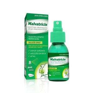 Malvatricin 1mg/ml + 2mg/ml + 4mg/ml Solução de Uso Tópico Frasco Spray 50ml