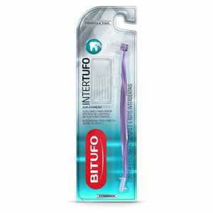 Escova Dental Bitufo Intertufo Cilíndrica com 1 Unidade + 6 Refis Interdentais