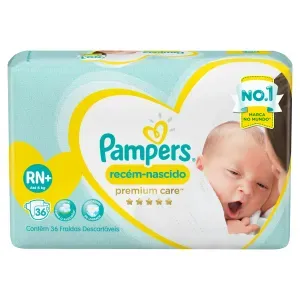 Fralda Pampers Premium Care Recém-Nascido RN+ com 36 unidades