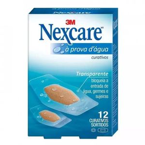 Curativos Nexcare 3M Sortidos à Prova D'água com 12 Unidades