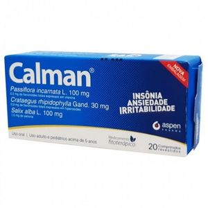 Calman 100mg + 30mg + 100mg com 20 Comprimidos Revestidos