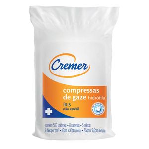 Compressas de Gaze Cremer Íris 9 Fios com 500 Unidades