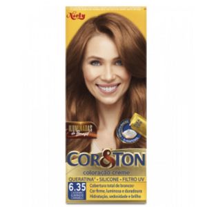 Cor&Ton Kit Mini Tintura Creme Nº 6.35 Castanho Iluminado Caramelo com 1 Unidade