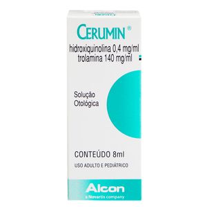 Cerumin 0,4mg/ml + 140mg/ml Solução de Uso Otológico Frasco Gotejador 8ml