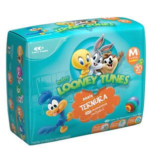 Fraldas Looney Tunes Jumbinho M com 20 Unidades