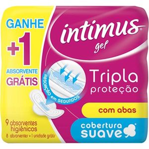 Absorvente Intimus Com Abas Cobertura Suave Leve 9 Pague 8 unidades