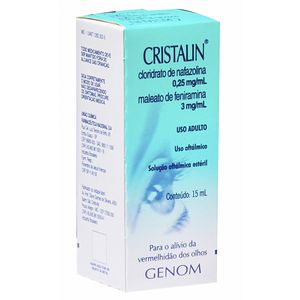 Cristalin 0,25mg/ml + 3mg/ml Solução de Uso Oftálmico Frasco Gotejador 15ml