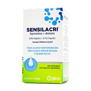 Sensilacri 1mg/ml + 3mg/ml Solução de Uso Oftálmico Frasco Gotejador 15ml
