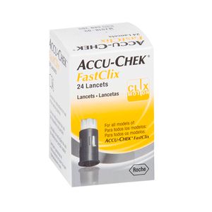 Lancetas Fastclix Controle de Glicose Accu-Chek com 24 lancetas