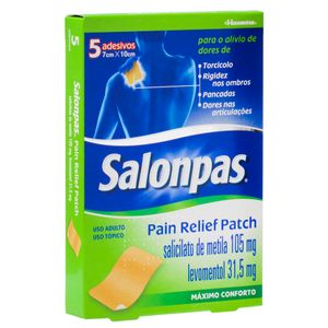 Salonpas Pain Relief Patch 105mg + 31,5mg com 5 Adesivos Transdérmicos