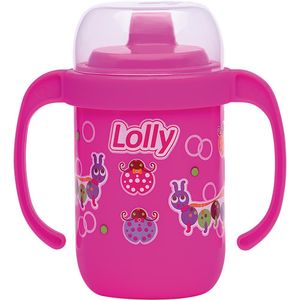 Copo Antivazamento com Alça Rosa Lolly 250ml