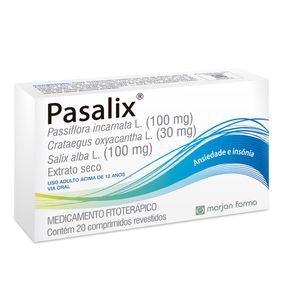 Pasalix 100mg + 30mg + 100mg com 20 Comprimidos Revestidos