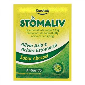 Stomaliv 0,50g/g + 2,15g/g + 2,15g/g Pó Efervescente de Uso Oral Sabor Abacaxi Envelope 5g