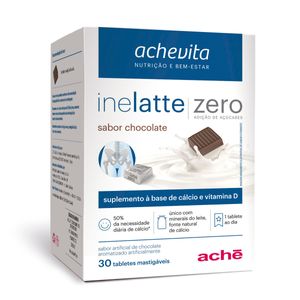 Inelatte Zero Adição de Áçucar Sabor Chocolate Aché com 30 Tabletes Mastigáveis