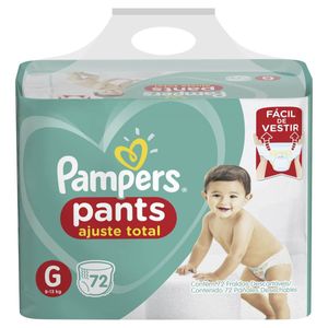 Fraldas Descartáveis Pampers Pants Ajuste Total Tamanho G com 72 Unidades