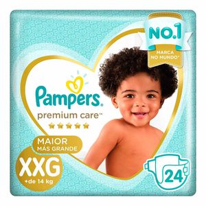 Fralda Premium Care XXG Pampers com 24 Unidades