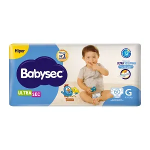 Fraldas Descartáveis Galinha Pintadinha Babysec Ultra Sec Hiper G com 60 Unidades
