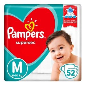 Fralda Pampers Supersec M com 52 unidades