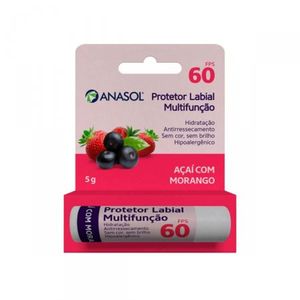 Protetor Hidratante Labial Açaí com Morango FPS 60 Anasol 5g