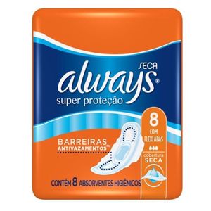 Absorvente Always Super Proteção Seca com Flexi Abas com 8 Unidades