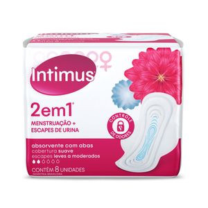 Absorventes Suave 2 em 1 com Abas Intimus com 8 Unidades