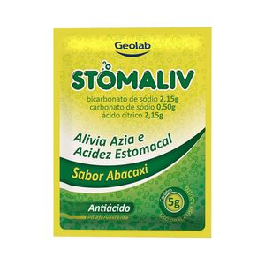 Stomaliv 430mg/g + 430mg/g + 100mg/g Sabor Abacaxi Pó Efervescente Envelope 5g
