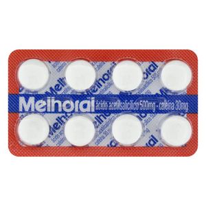 Melhoral Adulto 500mg + 30mg com 8 Comprimidos