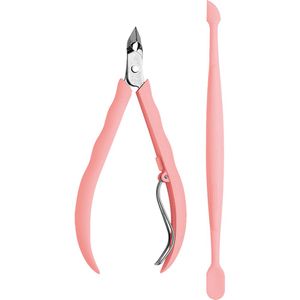 Kit Sandy Mundial Rosa com 1 Alicate para Cutícula + 1 Espátula