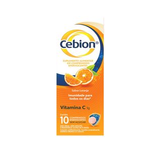 Cebion Vitamina C 1g Sabor Laranja com 10 Comprimidos Efervescentes