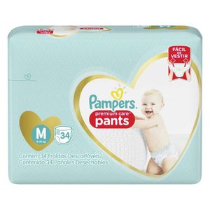 Fraldas Descartáveis Pampers Pants Premium Care Tamanho M com 34 Unidades
