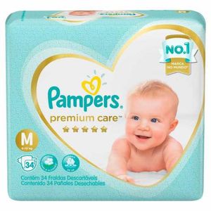 Fralda Pampers Premium Care Mega M com 34 Unidades