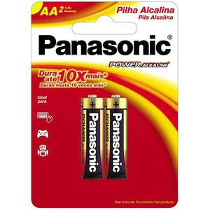 Pilha Panasonic Alcalina AA com 2 Unidades