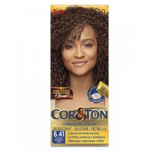 Cor&Ton Kit Mini Tintura Creme Nº 6.41 Castanho Iluminado Cafe com 1 Unidade