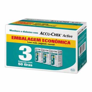 Kit Accu-Chek Tiras de Glicemia Active com 3 Frascos com 50 Unidades