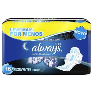 Absorvente Always Proteção Total Noites Tranquilas com Abas com 16 Unidades